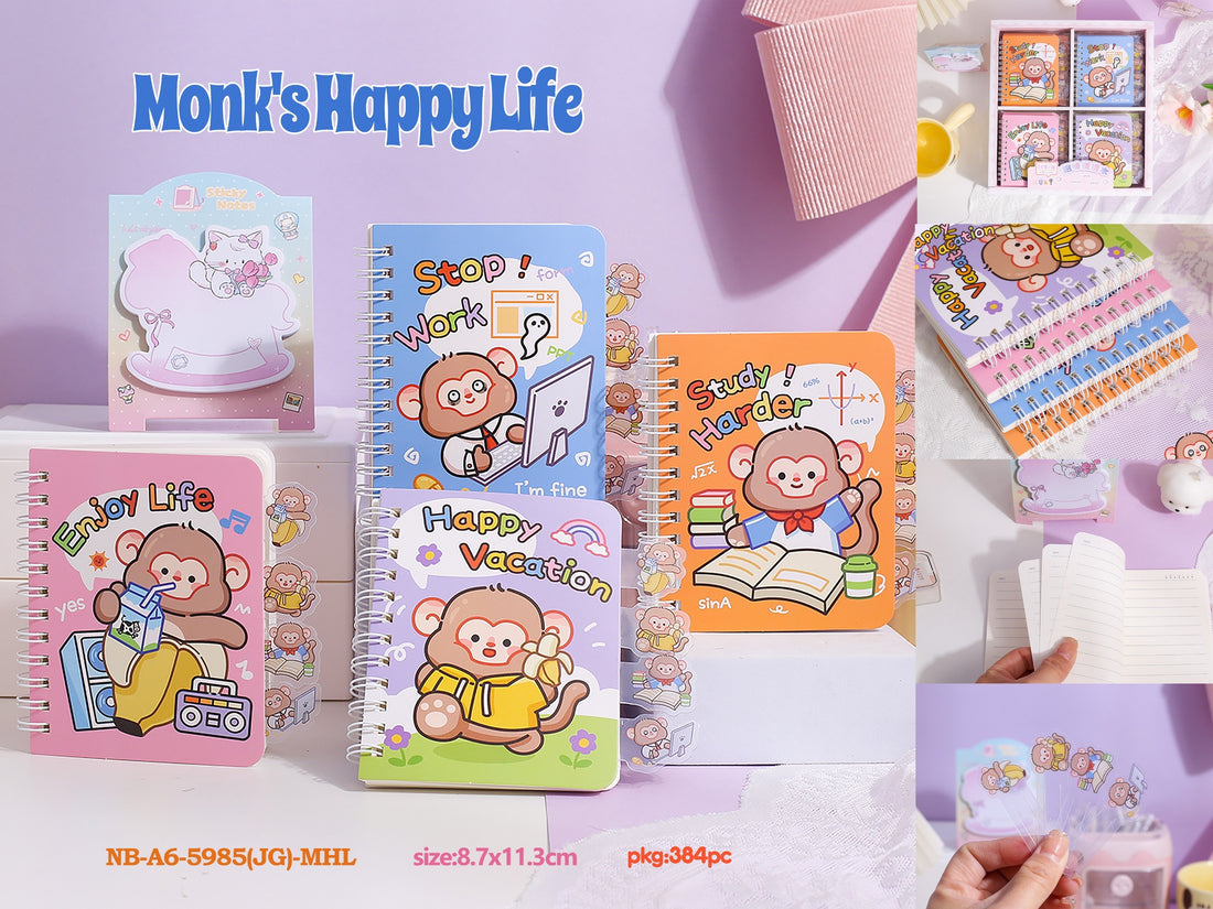 Mini Study Spiral Diary With Bookmark