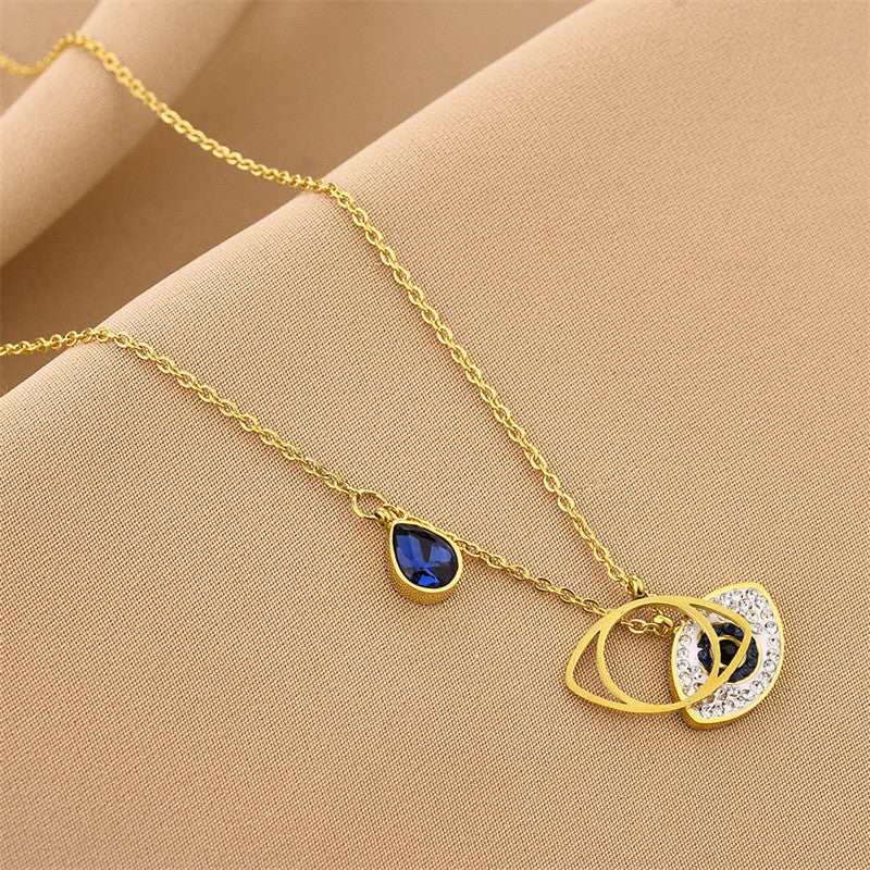 American Diamond Studded Evil Eye Anti-Tarnish Pendant Necklace
