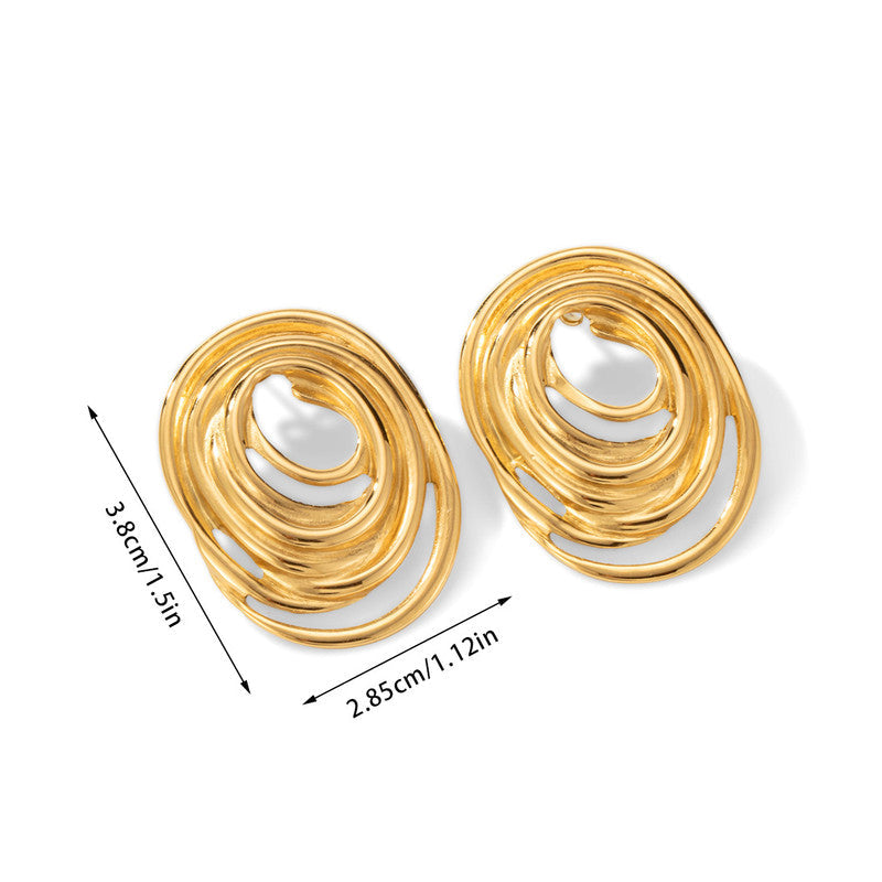 Anti Tarnish Spiral Chunky Earrings