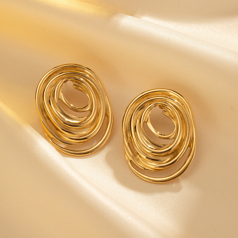 Anti Tarnish Spiral Chunky Earrings