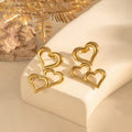Anti Tarnish Heart Themed Stud Earrings