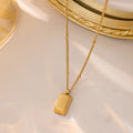 Anti Tarnish Stainless Steel Golden Rectangular Pendant