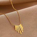 Anti Tarnish Stainless Steel Dangling Stripes Pendant