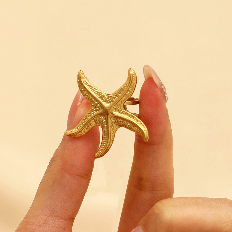 Anti Tarnish Stainless Steel Star Themed Ring