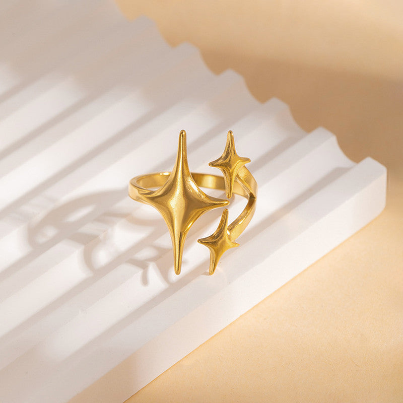 Anti Tarnish Stainless Steel Star Themed Ring
