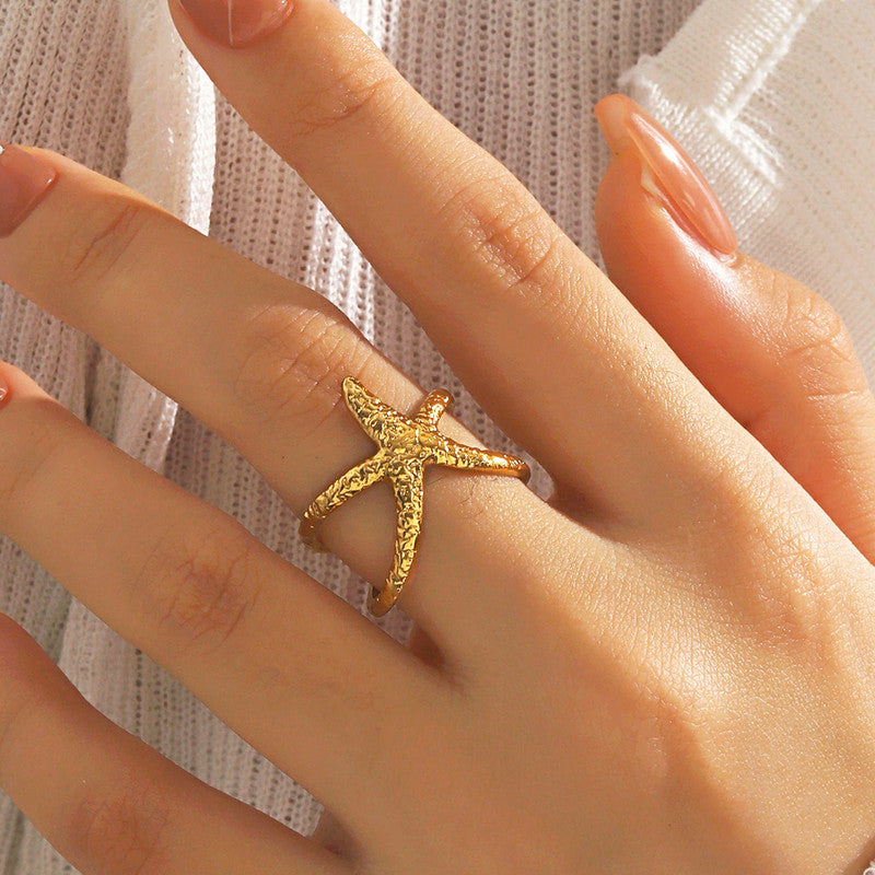 Anti Tarnish Stainless Steel Star Themed Contemporary Ring