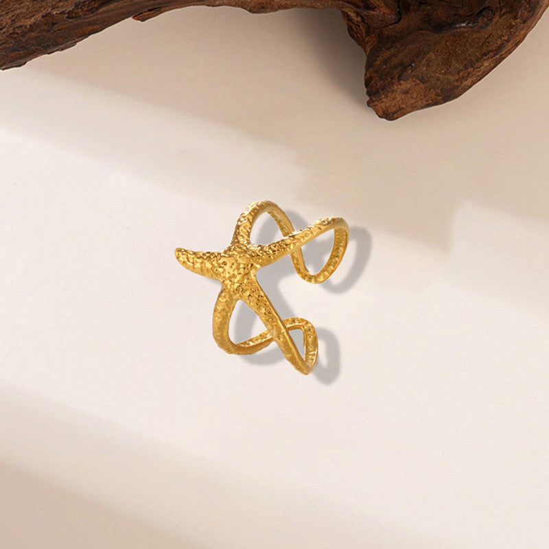 Anti Tarnish Stainless Steel Star Themed Contemporary Ring