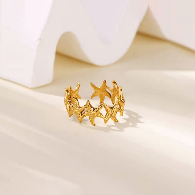 Anti Tarnish Stainless Steel Star Themed Contemporary Ring