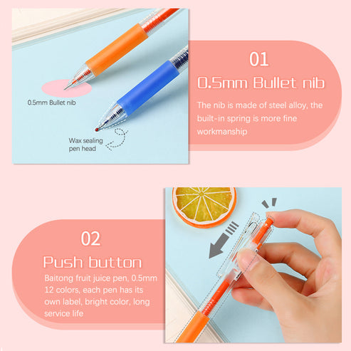 12-Color Smooth Gel Pen Set