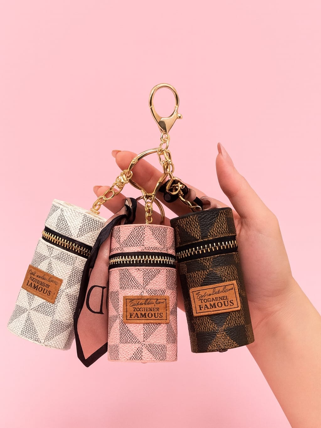 Mini Leather Coin Pouch Keychain