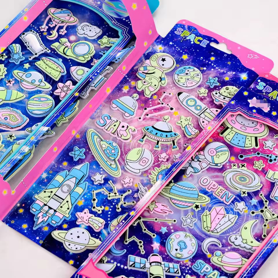 Space Adventure 3D Luminous Sticker Set