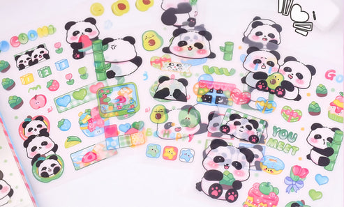Panda Spiral Notebook with stickers